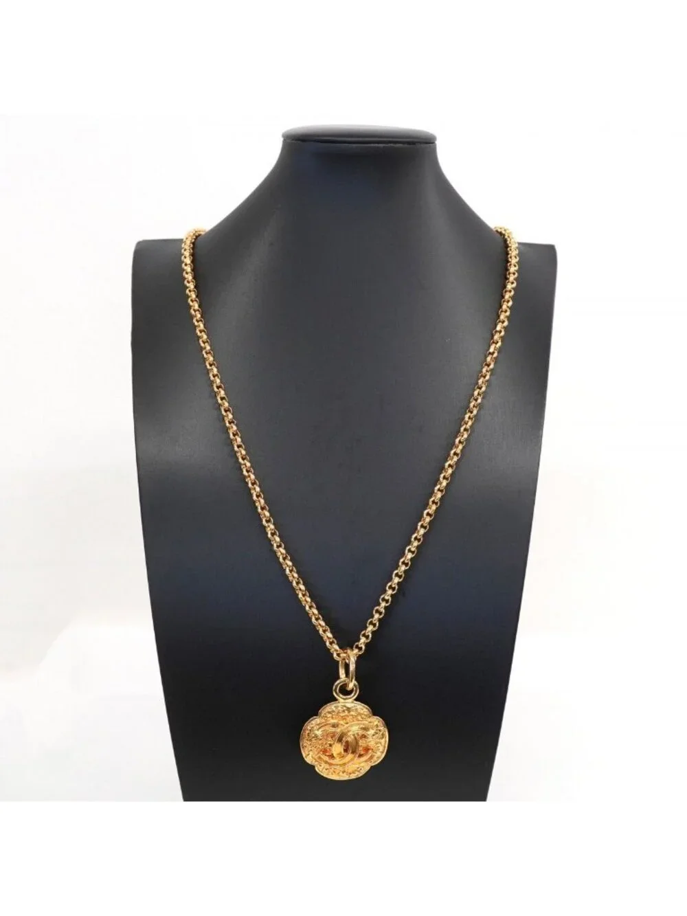 Chanel Necklace Vintage CC Logo Gold Plated